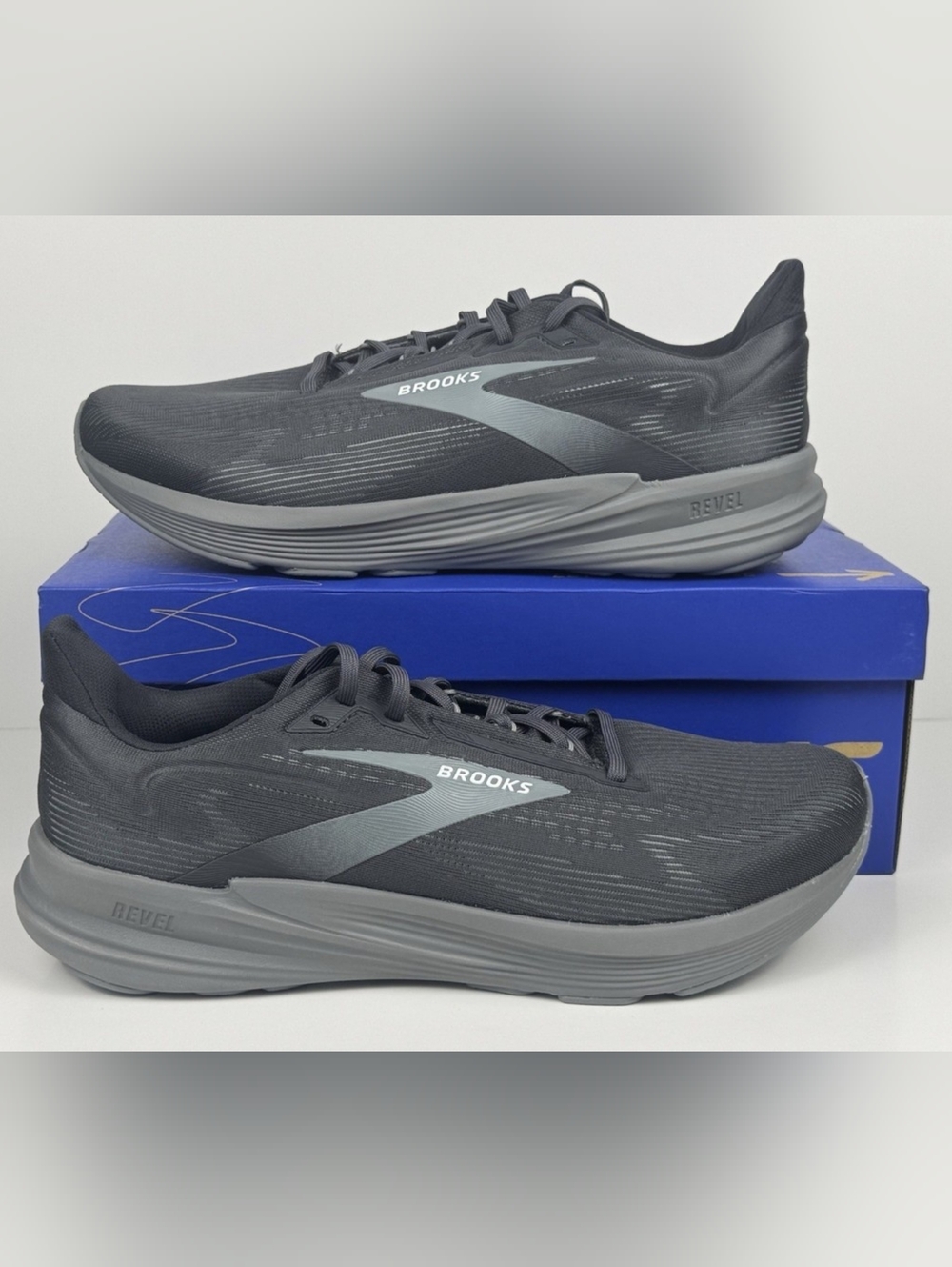 Brooks Men's Swim-Style Athletic Shoes in Charcoal and Light Gray